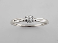 9 kt witgouden ring met natuurlijke diamant - afbeelding 1 van  8