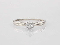 9 kt witgouden ring met natuurlijke diamant - afbeelding 2 van  8