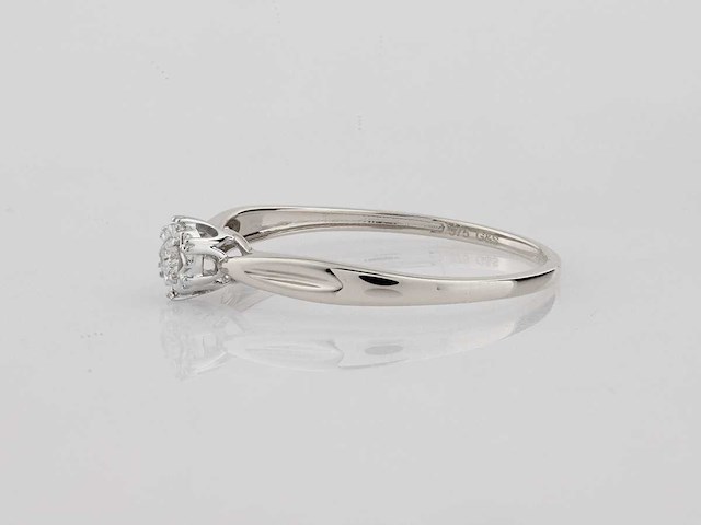 9 kt witgouden ring met natuurlijke diamant - afbeelding 4 van  8