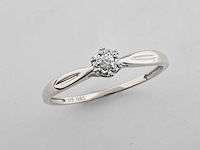 9 kt witgouden ring met natuurlijke diamant - afbeelding 7 van  8