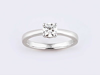 9 kt witgouden ring met natuurlijke diamant - afbeelding 1 van  7