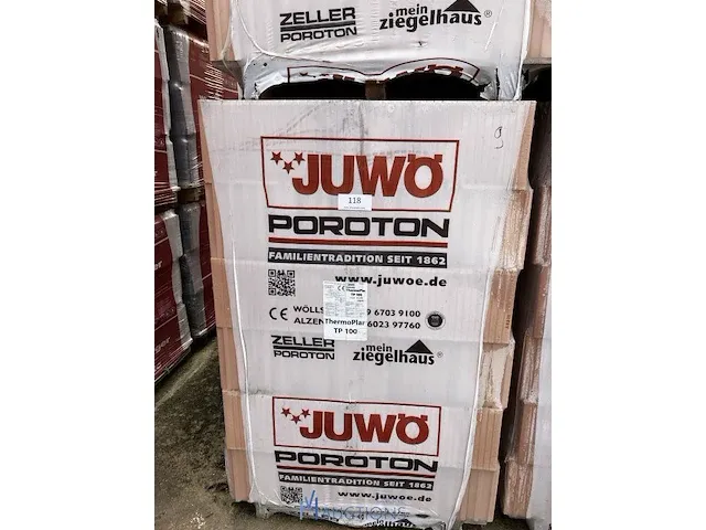 9 palletten snelbouwstenen juwo poroton - afbeelding 1 van  3