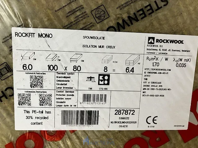 9 verpakkingen isolatie rockwool - afbeelding 2 van  3