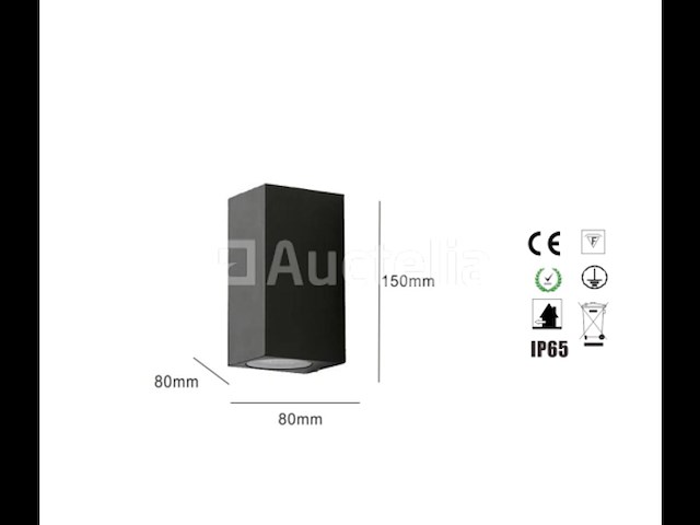 9 x gu10 rechthoek dubbele stroom buiten wandlamp – ip65 waterdicht - afbeelding 1 van  4