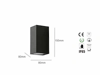 9 x gu10 rechthoek dubbele stroom buiten wandlamp – ip65 waterdicht - afbeelding 3 van  4