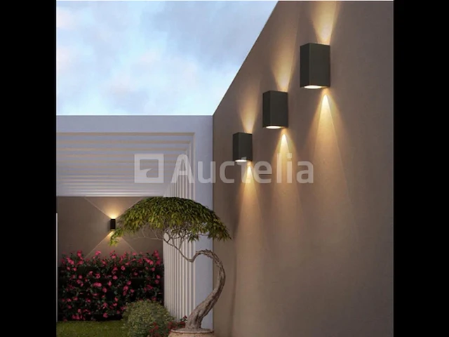 9 x gu10 rechthoekige dubbele stroom wandlamp voor buiten - ip65 waterdicht - afbeelding 2 van  4