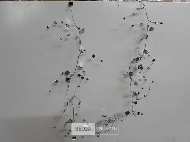 9 x guirlande zilver met spiegelplaatjes 1,5m - afbeelding 3 van  3