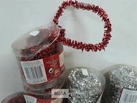 9 x guirlande zilver/rood 5 m - afbeelding 3 van  3