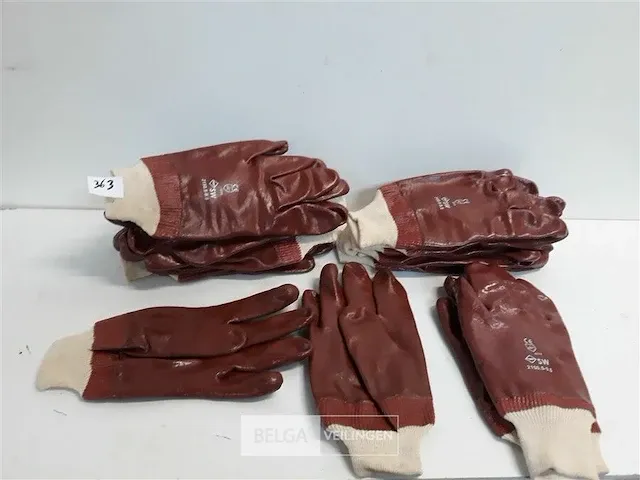 9 x handschoen met coating rood maat xl (10) - afbeelding 1 van  3