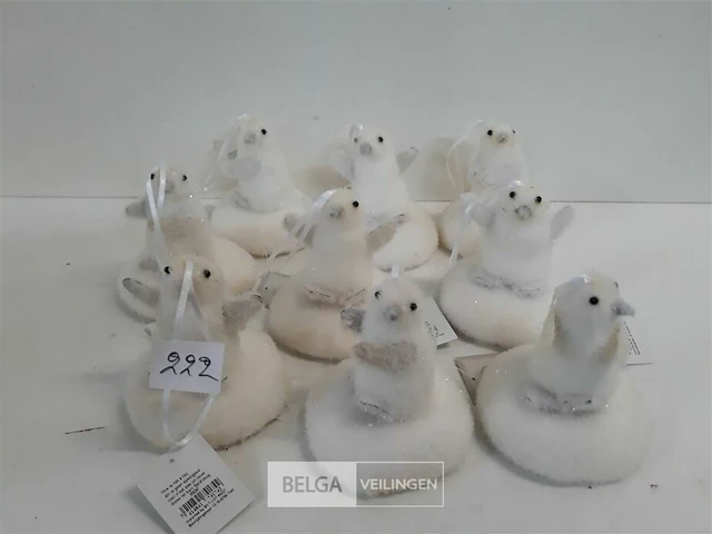 9 x hangdeco pinguin op ijsschot 10 cm - afbeelding 1 van  3