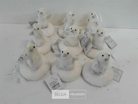 9 x hangdeco pinguin op ijsschot 10 cm - afbeelding 1 van  3