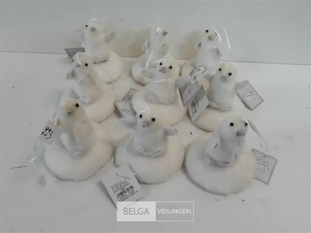 9 x hangdeco pinguin op ijsschot 10 cm - afbeelding 2 van  3