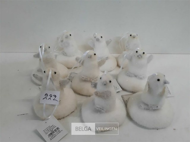 9 x hangdeco pinguin op ijsschot 10 cm - afbeelding 2 van  3