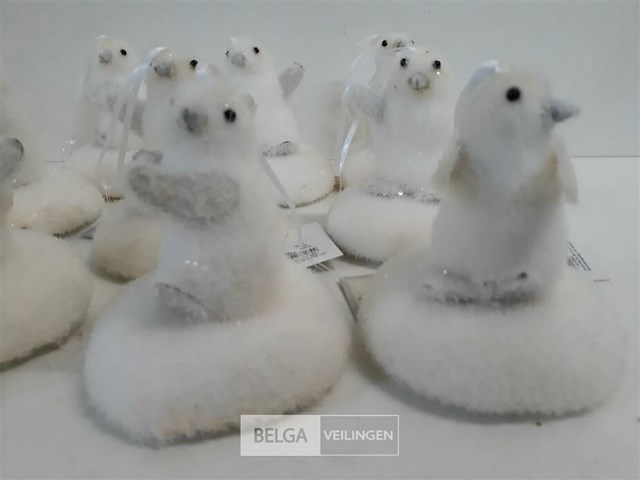 9 x hangdeco pinguin op ijsschot 10 cm - afbeelding 3 van  3