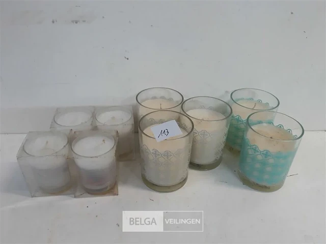 9 x kaars in glas 3 assorti - afbeelding 1 van  3