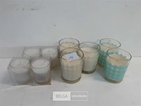 9 x kaars in glas 3 assorti - afbeelding 1 van  3