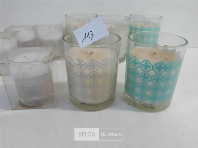 9 x kaars in glas 3 assorti - afbeelding 3 van  3