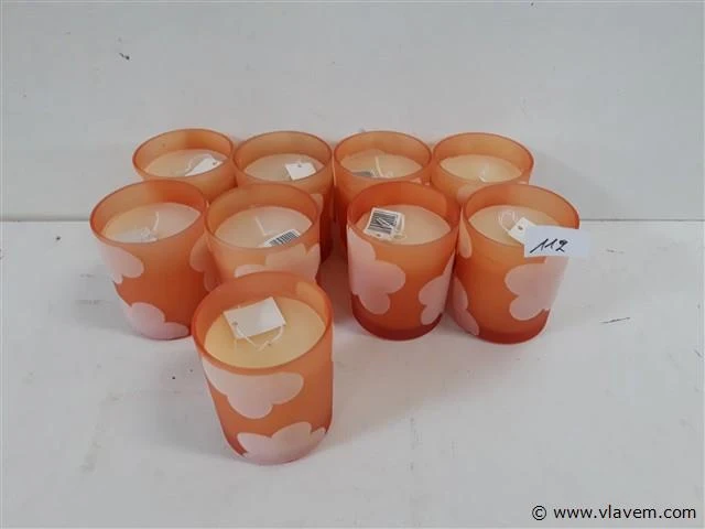 9 x kaars in glas 8,5 cm - afbeelding 1 van  2