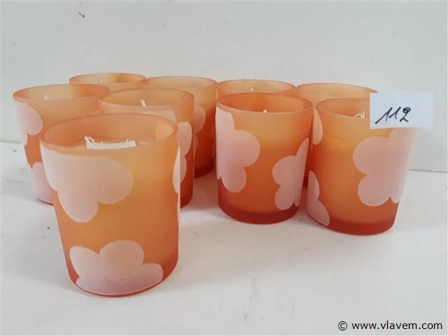 9 x kaars in glas 8,5 cm - afbeelding 2 van  2