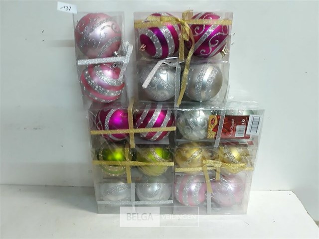 9 x kerstballen pvc 10 cm 2 stuks - afbeelding 2 van  3