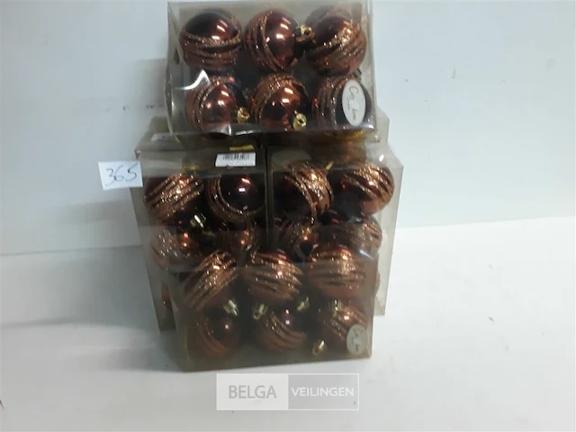 9 x kerstballen pvc 6 stuks 6 cm bruin - afbeelding 2 van  3