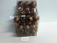 9 x kerstballen pvc 6 stuks 6 cm bruin - afbeelding 1 van  3
