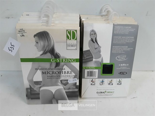 9 x ondergoed dames string s/m wit/zwart - afbeelding 2 van  3