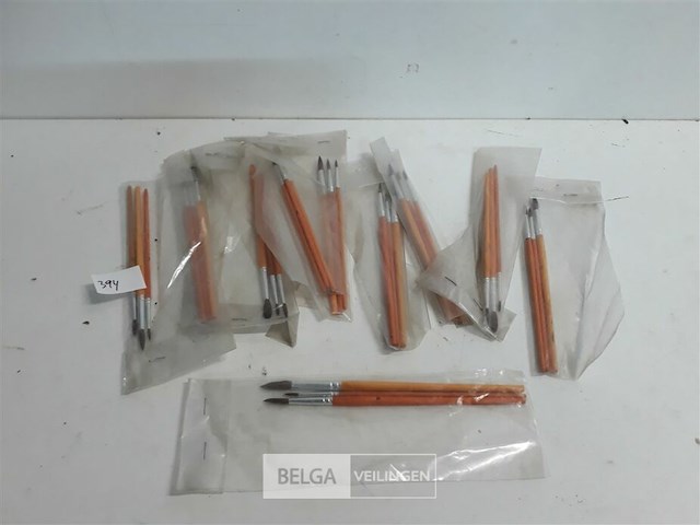 9 x penselen met punt 3 stuks - afbeelding 2 van  3