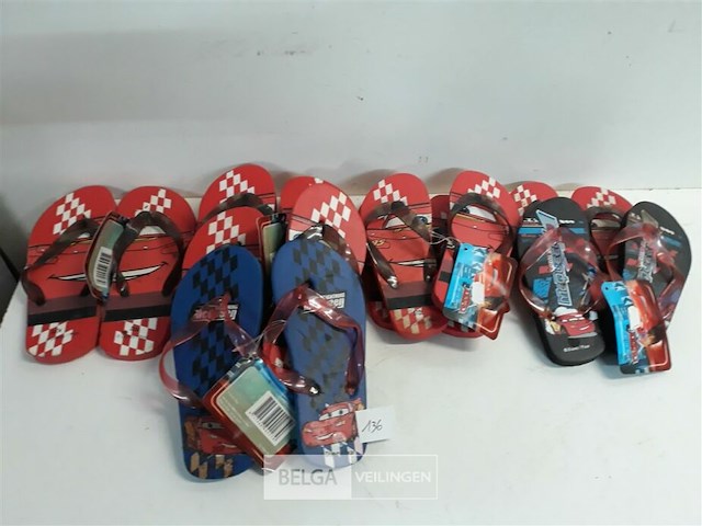 9 x teenslippers kids cars - afbeelding 2 van  3