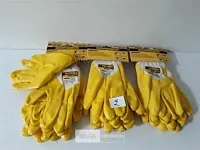 9 x werkhandschoenen nitriel grip oliebestendig maat 9