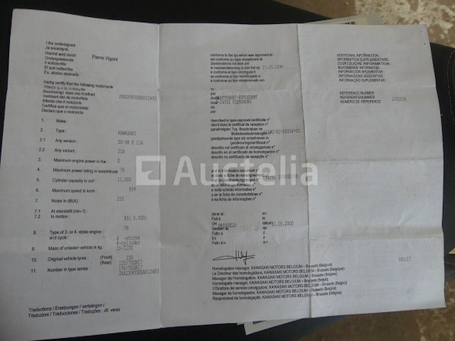 900cc kawasaki zx-9r ninja-motorfiets (vin: jkazx900eea012683) - afbeelding 2 van  15