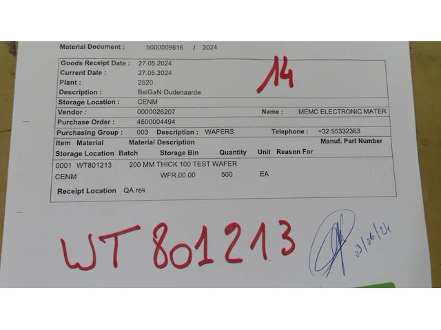 900x wafer - 200 mm thick 111 test silicon wafers - afbeelding 1 van  4