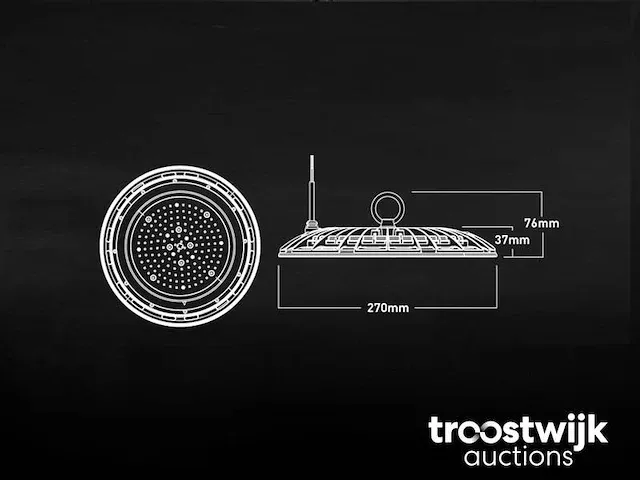 90w led ufo highbay slim design waterdicht 5000k - afbeelding 3 van  5
