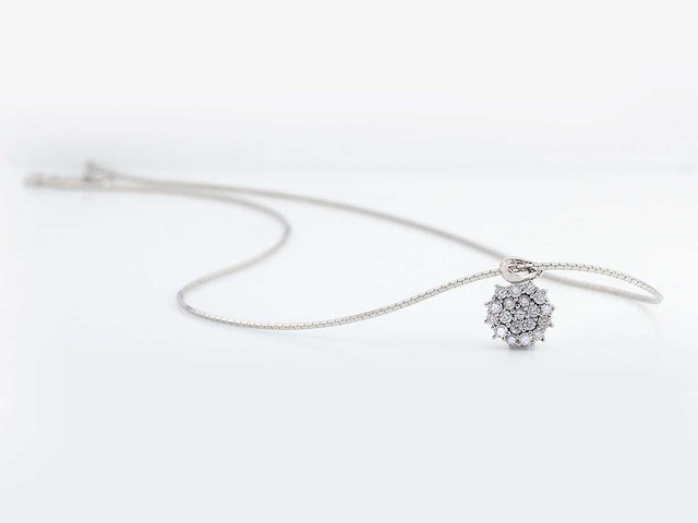 925 zilveren hanger natuurlijk gedolven diamant cluster - afbeelding 2 van  6