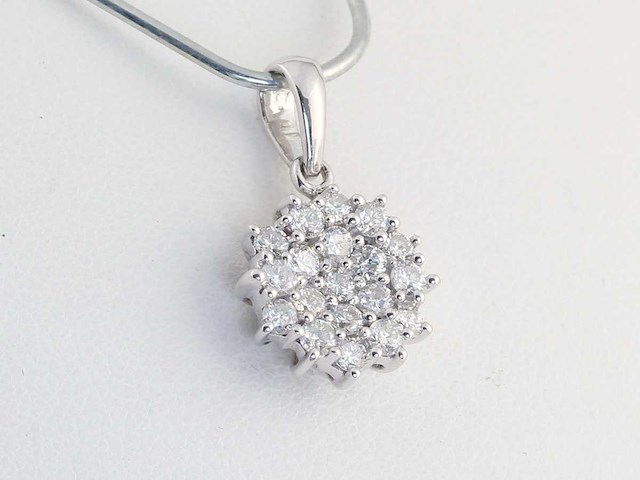 925 zilveren hanger natuurlijk gedolven diamant cluster - afbeelding 3 van  6