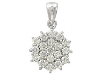 925 zilveren hanger natuurlijk gewonnen diamantcluster - afbeelding 1 van  6