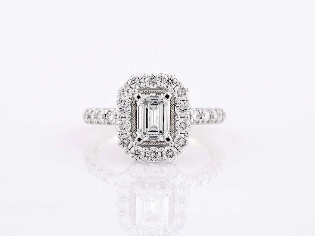 950 platina witte ring 2,02 karaat met in het laboratorium gekweekte diamant - afbeelding 1 van  7