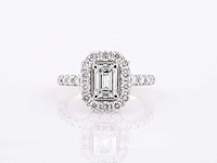 950 platina witte ring 2,02 karaat met in het laboratorium gekweekte diamant - afbeelding 1 van  7