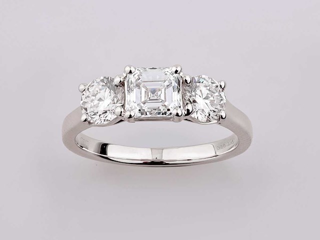 950 platina witte ring met 2,0 ct in het laboratorium gekweekte diamant (maat -eu-54) - afbeelding 1 van  9