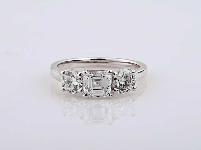 950 platina witte ring met 2,0 ct in het laboratorium gekweekte diamant (maat -eu-54) - afbeelding 4 van  9