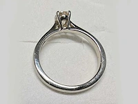 950 platina witte ring met natuurlijke solitare gedolven ovale diamant - afbeelding 2 van  6