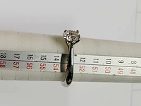 950 platina witte ring met natuurlijke solitare gedolven ovale diamant - afbeelding 3 van  6