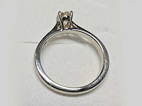 950 platina witte ring met natuurlijke solitare gedolven ovale diamant - afbeelding 3 van  6