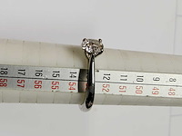 950 platina witte ring met natuurlijke solitare gedolven ovale diamant - afbeelding 4 van  6