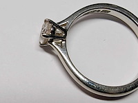 950 platina witte ring met natuurlijke solitare gedolven ovale diamant - afbeelding 6 van  6