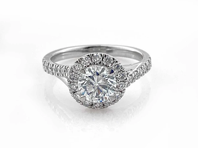 950 platinum ring with 1.68 cts lab grown diamond (size-eu-54) - afbeelding 1 van  8