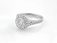 950 platinum ring with 1.68 cts lab grown diamond (size-eu-54) - afbeelding 2 van  8