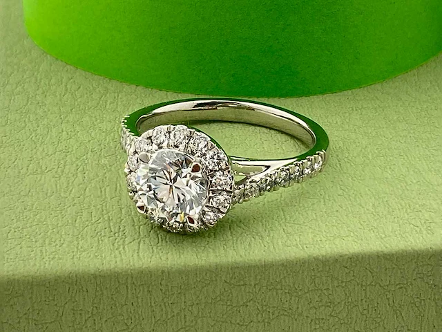 950 platinum ring with 1.68 cts lab grown diamond (size-eu-54) - afbeelding 7 van  8