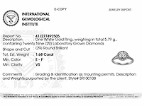 950 platinum ring with 1.68 cts lab grown diamond (size-eu-54) - afbeelding 8 van  8