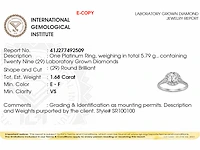 950 platinum ring with 1.68 cts lab grown diamond (size-eu-54) - afbeelding 7 van  8